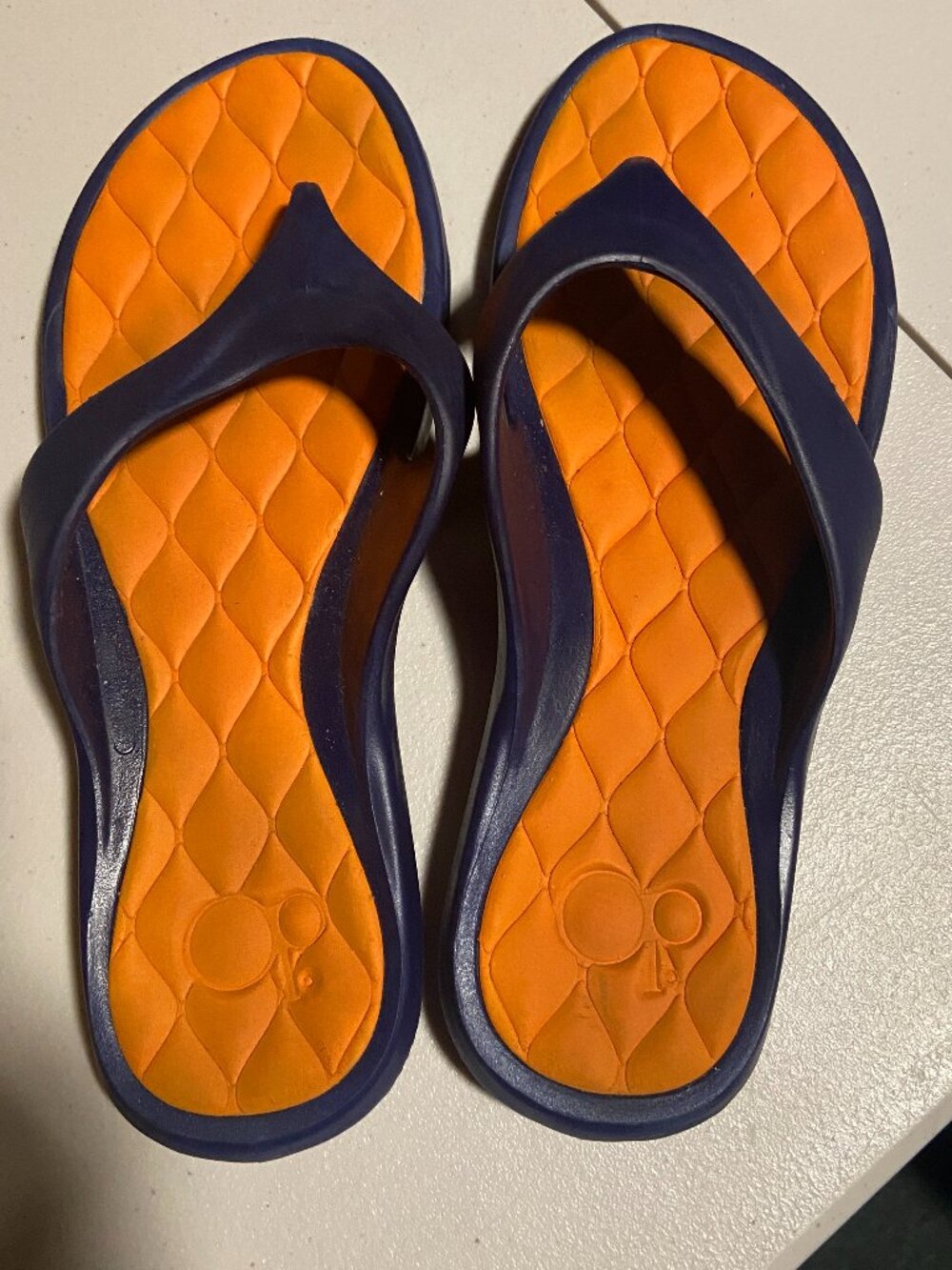 OP Flip Flop Sandals Women's 7/8 37 Orange Purple Thong Beach Summer Casual